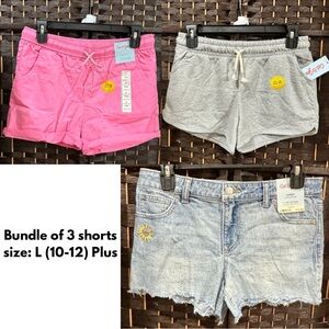 Bundle of 3 Shorts Girls Large (10-12) Plus Cat & Jack #Box12-5